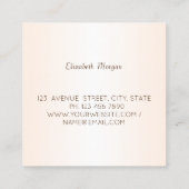 Elegante Moderne Lotusbloem, het Vierkant van de B Vierkante Visitekaartje (Achterkant)