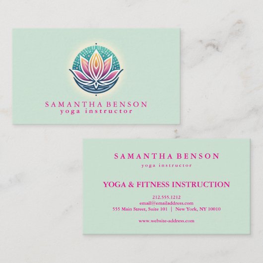 Elegante moderne lotusbloem visitekaartje (Voorkant / Achterkant)