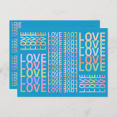 Elegante moderne "LOVE" kleuren op Rich Blue Brief Briefkaart (Voorkant / Achterkant)
