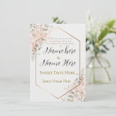 Elegante moderne luxe bruiloft uitnodiging | Roos  (Staand voorkant)