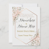 Elegante moderne luxe bruiloft uitnodiging | Roos  (Voorkant)