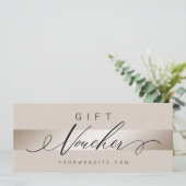 Elegante moderne luxe champagne cadeaubonnen (Staand voorkant)