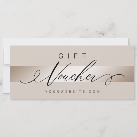 Elegante moderne luxe champagne cadeaubonnen (Voorkant)