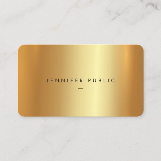 Elegante moderne luxe faux gouden afgeronde hoek visitekaartje (Voorkant)