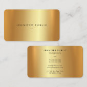 Elegante moderne luxe faux gouden afgeronde hoek visitekaartje (Voorkant / Achterkant)