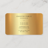 Elegante moderne luxe faux gouden afgeronde hoek visitekaartje (Achterkant)