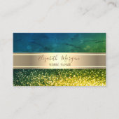 Elegante Moderne Luxe Groene Bokeh Gouden Streep Visitekaartje (Voorkant)