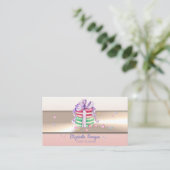 Elegante Moderne Luxe Professionele Franse Macaron Visitekaartje (Staand voorkant)