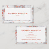 Elegante moderne luxe wit marmer visitekaartje (Voorkant / Achterkant)