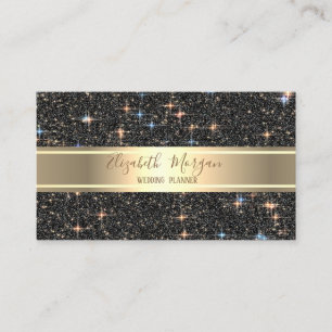 Elegante moderne luxe zwarte glitters, gouden stre visitekaartje