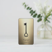 Elegante moderne makelaar Key Monogram Faux Gold Visitekaartje (Staand voorkant)