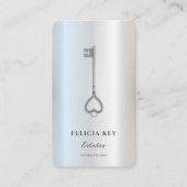 Elegante moderne makelaar onroerend goed zilver visitekaartje (Voorkant)