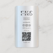 Elegante moderne makelaar onroerend goed zilver visitekaartje (Achterkant)