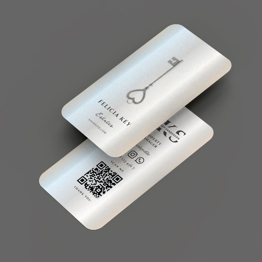 Elegante moderne makelaar onroerend goed zilver visitekaartje