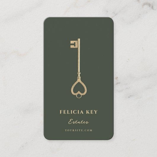 Elegante moderne makelaar vastgoed Sage Visitekaartje (Voorkant)