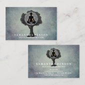 Elegante Moderne Mandala Yoga Pose Tree Logo Art Visitekaartje (Voorkant / Achterkant)