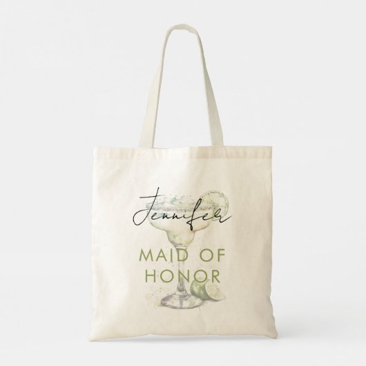 Elegante moderne margarita's en huwelijksfeest bru tote bag (Achterkant)