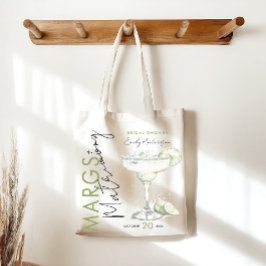 Elegante moderne margarita's en huwelijksfeest bru tote bag