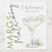 Elegante moderne margarita's en huwelijksfeest bru wijn etiket (Enkel label)