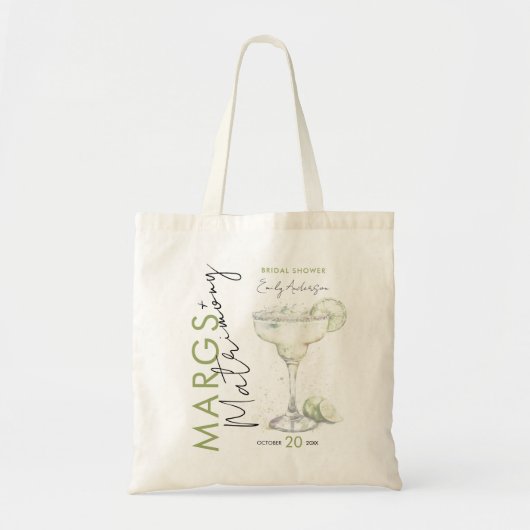Elegante Moderne Margs en Huwelijk Bruidsfeest Tote Bag (Voorkant)