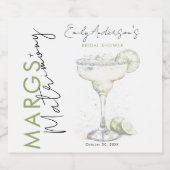 Elegante moderne Margs en Huwelijk Vrijgezellenfee Likeurfles Etiket (Enkel label)