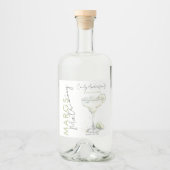 Elegante moderne Margs en Huwelijk Vrijgezellenfee Likeurfles Etiket (Voorkant)