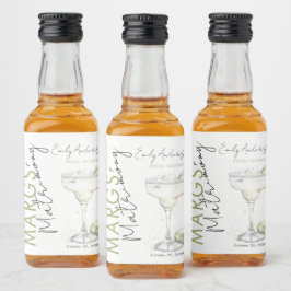 Elegante moderne Margs en Huwelijk Vrijgezellenfee Likeurfles Etiket