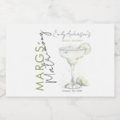 Elegante moderne Margs en Huwelijk Vrijgezellenfee Likeurfles Etiket (Enkel label)