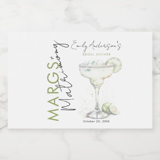 Elegante moderne Margs en Huwelijk Vrijgezellenfee Likeurfles Etiket (Enkel label)