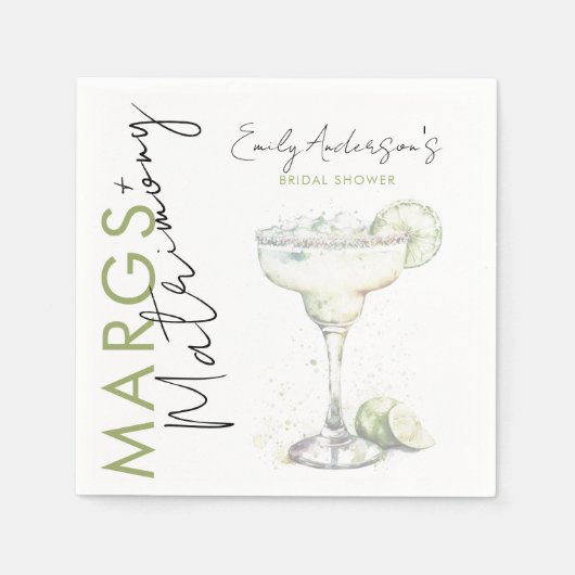 Elegante moderne Margs en Huwelijk Vrijgezellenfee Servet (Voorkant)