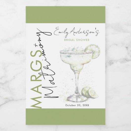 Elegante moderne Margs en Huwelijk Vrijgezellenfee Wijn Etiket (Enkel label)