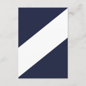 Elegante moderne marine blauw wit delicate bruilof informatiekaartje (Achterkant)
