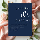 Elegante moderne marine blauwe bruiloft kaart