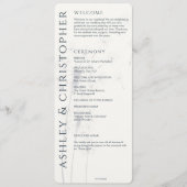 Elegante moderne marine blauwe bruiloft programmakaart (Voorkant)