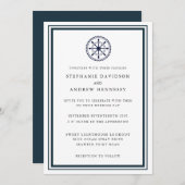 Elegante moderne marine nautisch minimalistisch bl kaart (Voorkant / Achterkant)