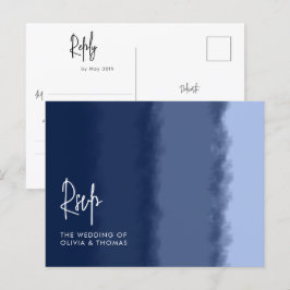 Elegante moderne marine strand golven trouwfeest m uitnodiging briefkaart