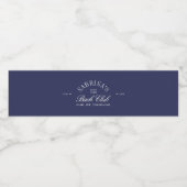 Elegante moderne marineblauwe vrijgezellenfeest waterfles etiket (Enkel label)