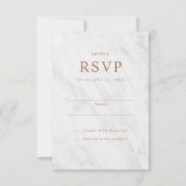 Elegante moderne marmeren roze gouden trouw-RSVP k Kaart (Voorkant)
