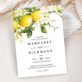 Elegante moderne mediterrane citroen bruiloft kaart