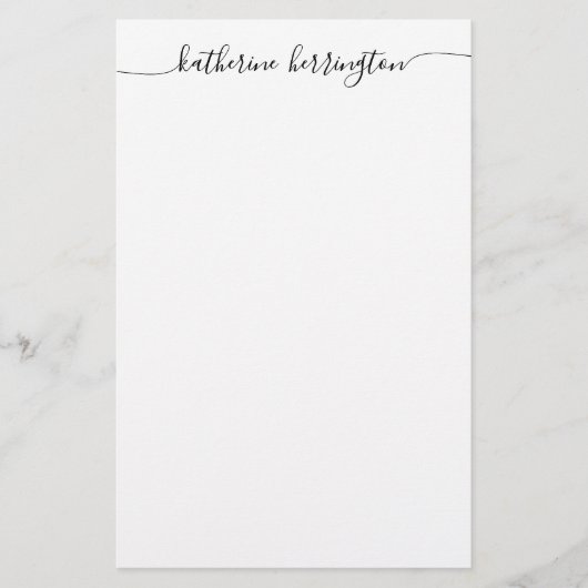 Elegante moderne meisjesachtige Swash-script-calli Briefpapier (Voorkant)