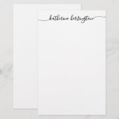 Elegante Moderne Meisjesachtige Swash Script Naam Briefpapier (Voorkant / Achterkant)