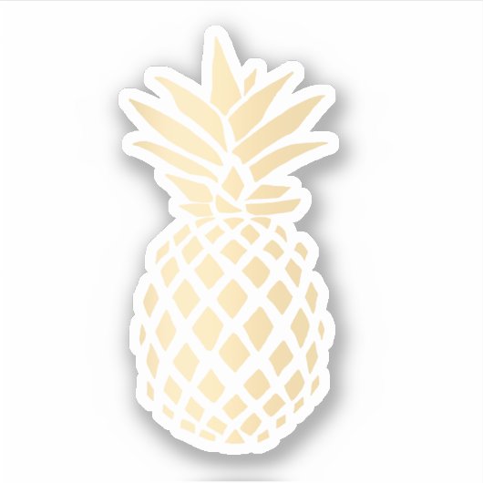 Elegante moderne  meisjesgouden ananas sticker (Voorkant)