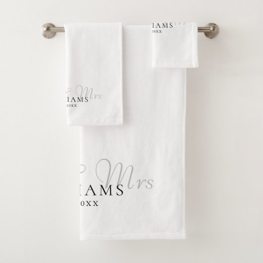 Elegante moderne meneer en mevrouw opgericht bad handdoek (Insitu)