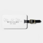 Elegante moderne meneer en mevrouw opgericht bagagelabel (Voorkant horizontaal)