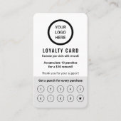 Elegante moderne minimal Logo merk klant punch Klantenkaartje (Voorkant)