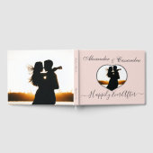 Elegante moderne minimale blos roze foto bruiloft gastenboek (Volledig)