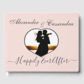 Elegante moderne minimale blos roze foto bruiloft gastenboek (Voorkant)