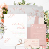 Elegante moderne minimale blush roze, perzik bruil kaart