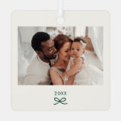 Elegante moderne minimale boog familie foto kerst metalen ornament (Achterkant)