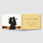 Elegante Moderne Minimale Boter Gele bruiloft Gastenboek (Volledig)
